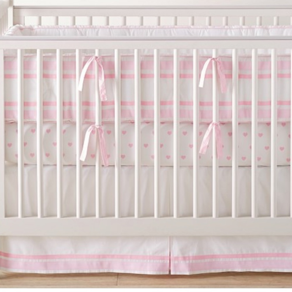 Pottery barn Harper crib skirt light pink